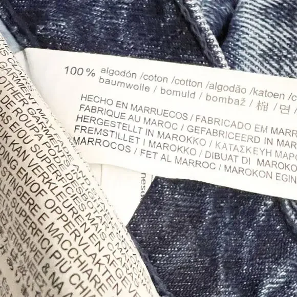 Zara Cargo Pocket Baggy Jeans Blue Size 29 - Picture 5 of 5